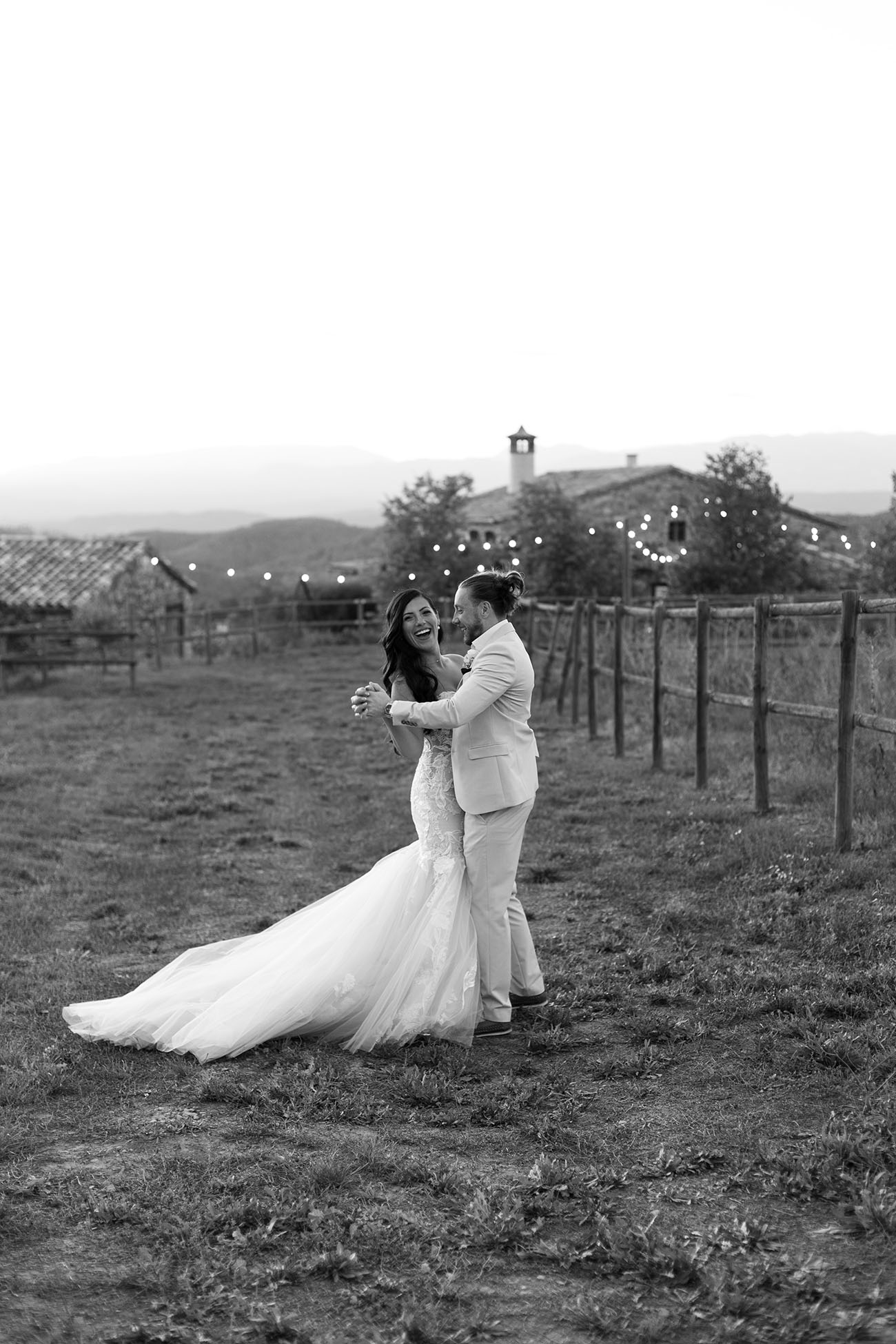 countryside bride and groom